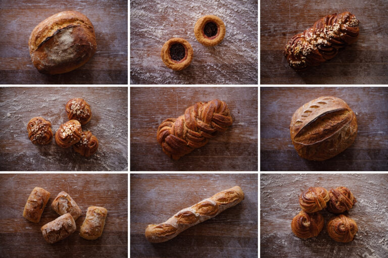 Ett urval av bröd och sötbröd från vårt hantverksbageri